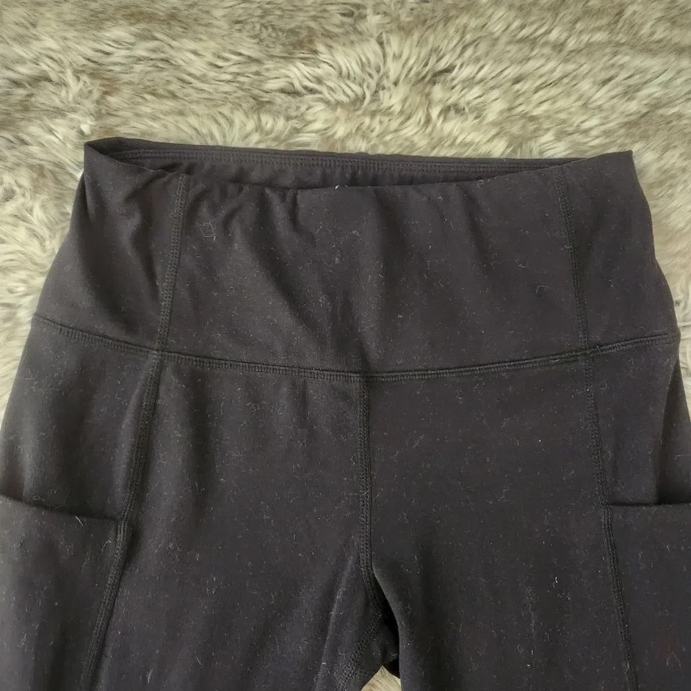 Unbranded Black Tummy Control Ankle Length Leggings with Pockets Size Small‎